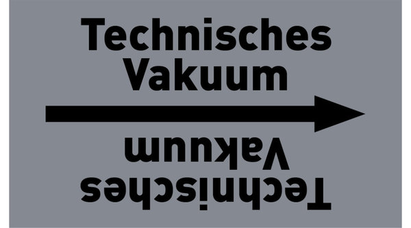 Kennzeichnungsband Technisches Vakuum grau/schwarz ab Ø 50 mm 33 m/Rolle