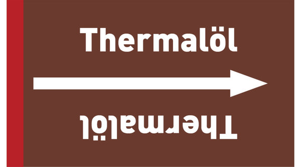 Kennzeichnungsband Thermalöl braun/weiß ab Ø 50 mm 33 m/Rolle
