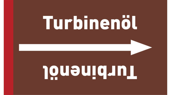 Kennzeichnungsband Turbinenöl braun/weiß ab Ø 50 mm 33 m/Rolle