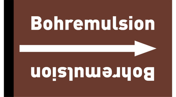 Kennzeichnungsband Bohremulsion braun/weiß ab Ø 50 mm 33 m/Rolle