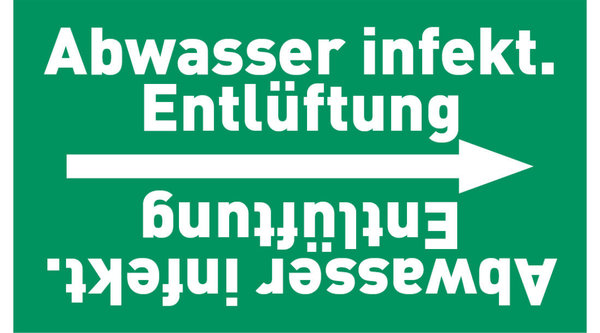 Kennzeichnungsband Abwasser infekt. Entlüftung grün/weiß ab Ø 50 mm 33 m/Rolle