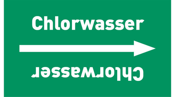 Kennzeichnungsband Chlorwasser grün/weiß ab Ø 50 mm 33 m/Rolle
