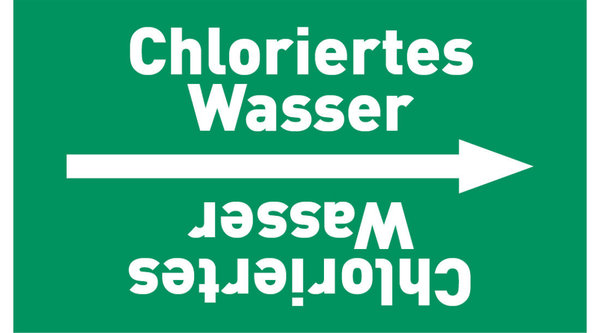 Kennzeichnungsband Chloriertes Wasser grün/weiß ab Ø 50 mm 33 m/Rolle