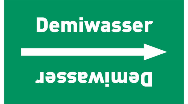 Kennzeichnungsband Demiwasser grün/weiß ab Ø 50 mm 33 m/Rolle