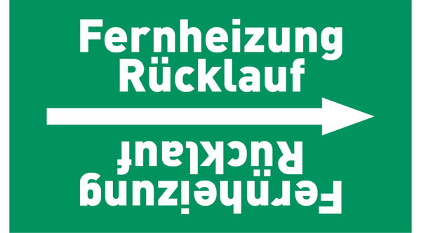 Kennzeichnungsband Fernheizung Rücklauf grün/weiß ab Ø 50 mm 33 m/Rolle