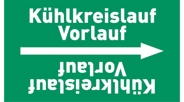 Kennzeichnungsband Kühlkreislauf Vorlauf grün/weiß ab Ø 50 mm 33 m/Rolle