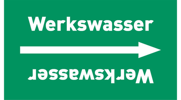 Kennzeichnungsband Werkswasser grün/weiß ab Ø 50 mm 33 m/Rolle