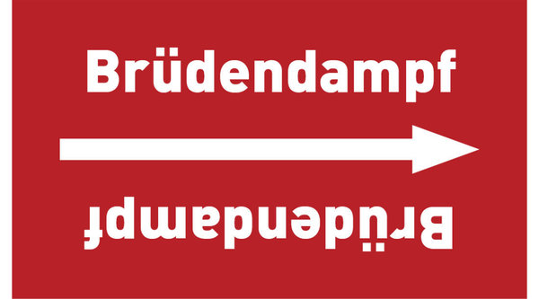 Kennzeichnungsband Brüdendampf rot/weiß ab Ø 50 mm 33 m/Rolle