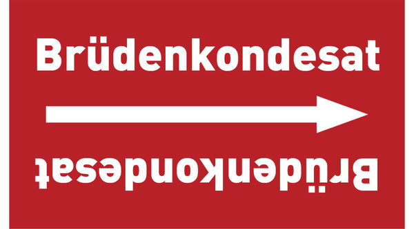 Kennzeichnungsband Brüdenkondesat rot/weiß ab Ø 50 mm 33 m/Rolle