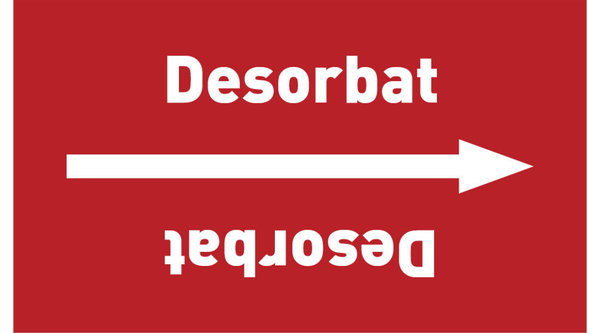 Kennzeichnungsband Desorbat rot/weiß ab Ø 50 mm 33 m/Rolle