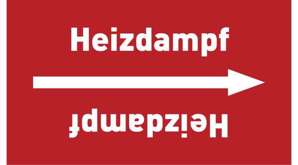 Kennzeichnungsband Heizdampf rot/weiß ab Ø 50 mm 33 m/Rolle