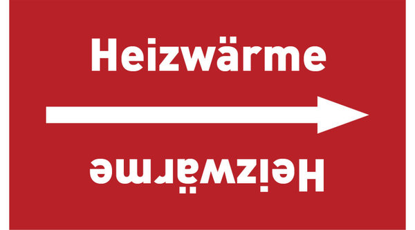 Kennzeichnungsband Heizwärme rot/weiß ab Ø 50 mm 33 m/Rolle