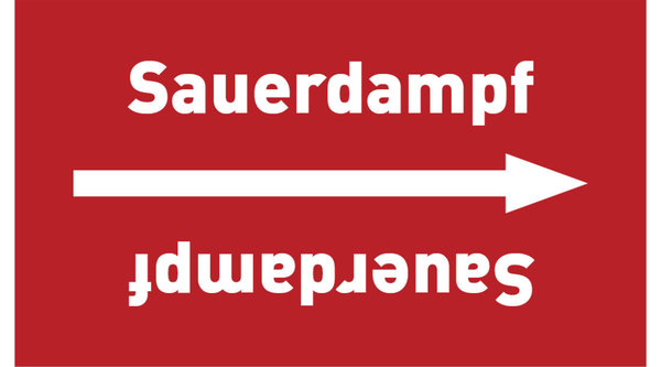 Kennzeichnungsband Sauerdampf rot/weiß ab Ø 50 mm 33 m/Rolle
