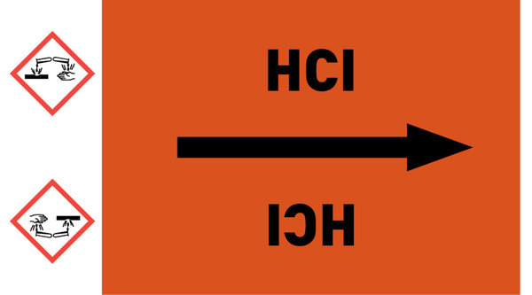Kennzeichnungsband HCI orange/schwarz ab Ø 50 mm 33 m/Rolle