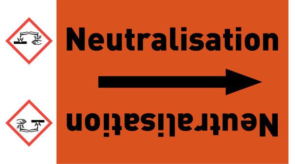 Kennzeichnungsband Neutralisation orange/schwarz ab Ø 50 mm 33 m/Rolle