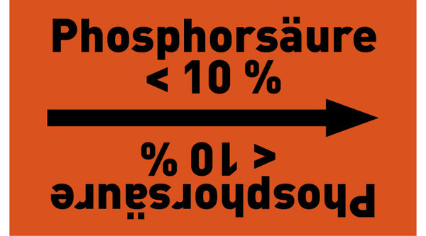 Kennzeichnungsband Phosphorsäure < 10 % orange/schwarz ab Ø 50 mm 33 m/Rolle