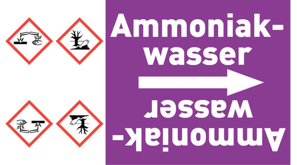 Kennzeichnungsband Ammoniakwasser violett/weiß ab Ø 50 mm 33 m/Rolle
