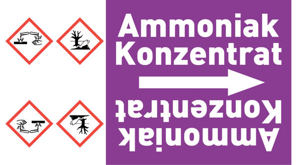 Kennzeichnungsband Ammoniak Konzentrat violett/weiß ab Ø 50 mm 33 m/Rolle