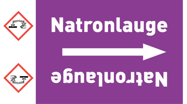 Kennzeichnungsband Natronlauge violett/weiß ab Ø 50 mm 33 m/Rolle