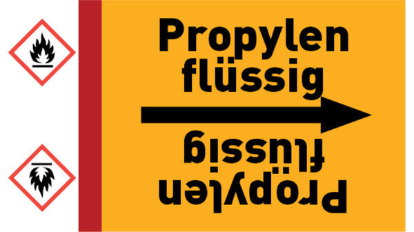 Kennzeichnungsband Propylen flüssig gelb/schwarz bis Ø 50 mm 33 m/Rolle