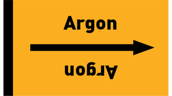 Kennzeichnungsband Argon gelb/schwarz bis Ø 50 mm 33 m/Rolle