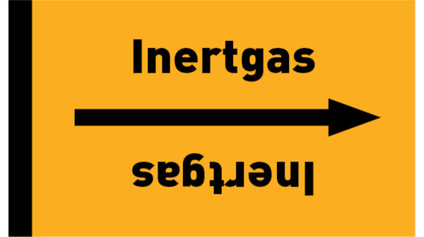 Kennzeichnungsband Inertgas gelb/schwarz bis Ø 50 mm 33 m/Rolle
