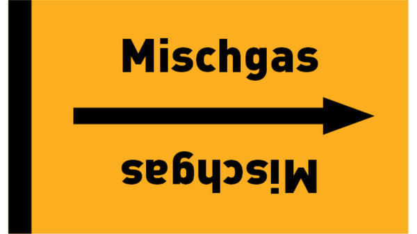 Kennzeichnungsband Mischgas gelb/schwarz bis Ø 50 mm 33 m/Rolle