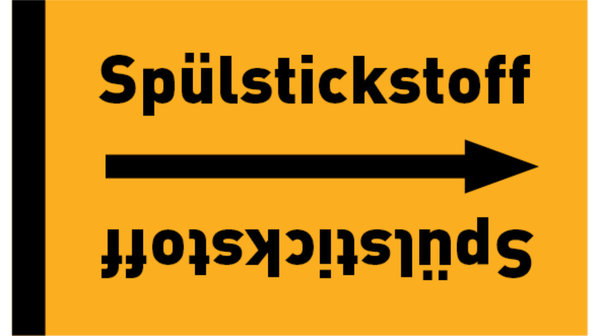 Kennzeichnungsband Spülstickstoff gelb/schwarz bis Ø 50 mm 33 m/Rolle