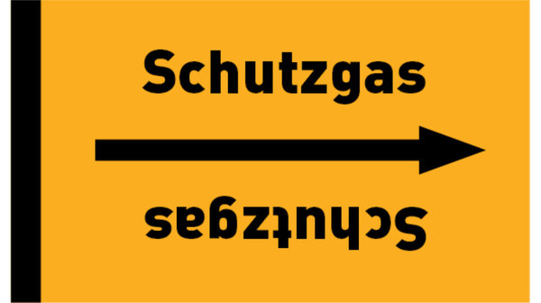 Kennzeichnungsband Schutzgas gelb/schwarz bis Ø 50 mm 33 m/Rolle