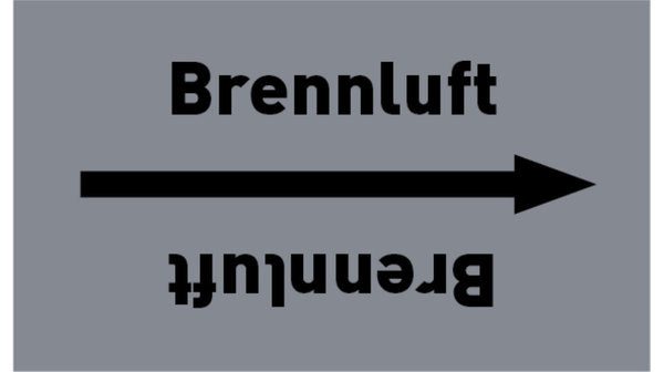 Kennzeichnungsband Brennluft grau/schwarz bis Ø 50 mm 33 m/Rolle