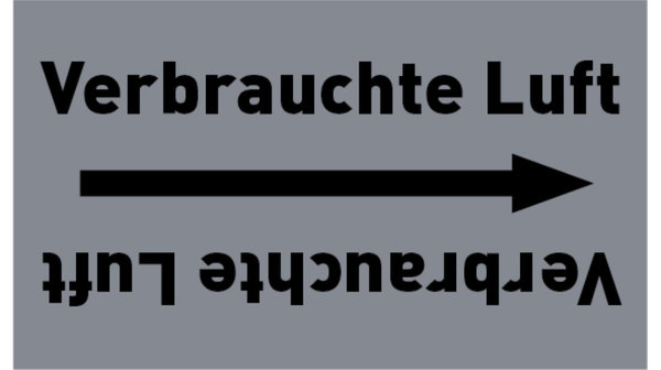 Kennzeichnungsband Verbrauchte Luft grau/schwarz bis Ø 50 mm 33 m/Rolle