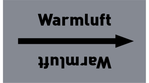 Kennzeichnungsband Warmluft grau/schwarz bis Ø 50 mm 33 m/Rolle