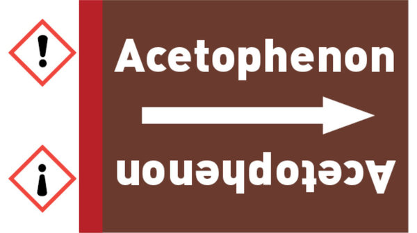 Kennzeichnungsband Acetophenon braun/weiß bis Ø 50 mm 33 m/Rolle