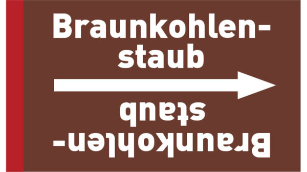 Kennzeichnungsband Braunkohlenstaub braun/weiß bis Ø 50 mm 33 m/Rolle