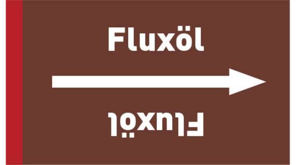 Kennzeichnungsband Fluxöl braun/weiß bis Ø 50 mm 33 m/Rolle
