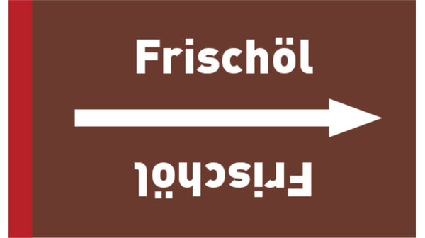 Kennzeichnungsband Frischöl braun/weiß bis Ø 50 mm 33 m/Rolle