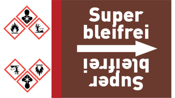 Kennzeichnungsband Super bleifrei braun/weiß bis Ø 50 mm 33 m/Rolle