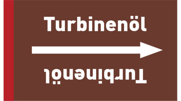 Kennzeichnungsband Turbinenöl braun/weiß bis Ø 50 mm 33 m/Rolle