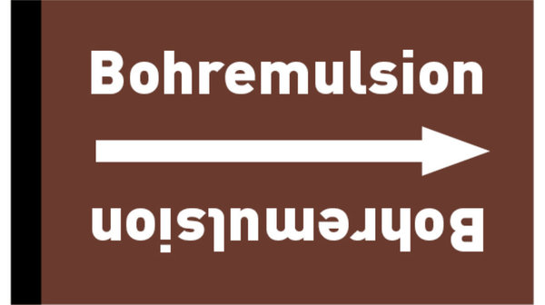 Kennzeichnungsband Bohremulsion braun/weiß bis Ø 50 mm 33 m/Rolle