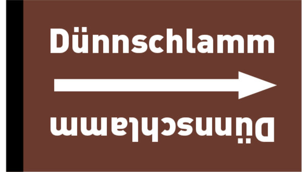 Kennzeichnungsband Dünnschlamm braun/weiß bis Ø 50 mm 33 m/Rolle