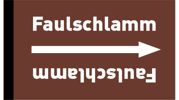 Kennzeichnungsband Faulschlamm braun/weiß bis Ø 50 mm 33 m/Rolle