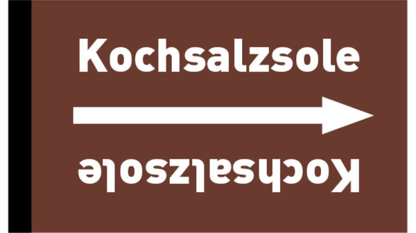 Kennzeichnungsband Kochsalzsole braun/weiß bis Ø 50 mm 33 m/Rolle