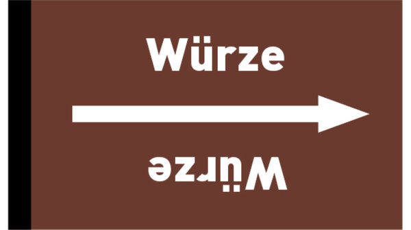 Kennzeichnungsband Würze braun/weiß bis Ø 50 mm 33 m/Rolle