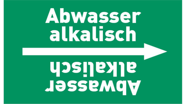 Kennzeichnungsband Abwasser alkalisch grün/weiß bis Ø 50 mm 33 m/Rolle