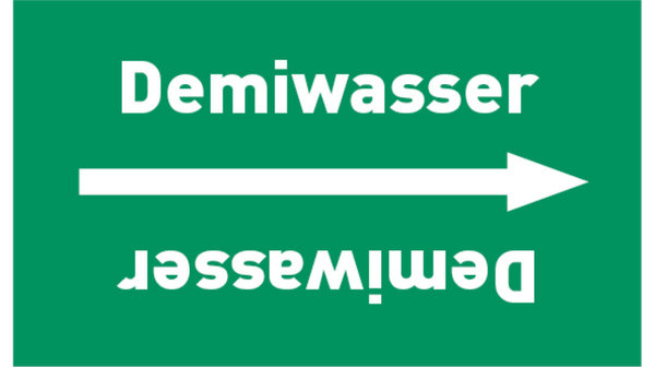 Kennzeichnungsband Demiwasser grün/weiß bis Ø 50 mm 33 m/Rolle