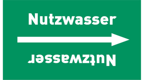 Kennzeichnungsband Nutzwasser grün/weiß bis Ø 50 mm 33 m/Rolle