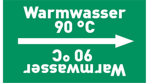 Kennzeichnungsband Warmwasser 90 °C grün/weiß bis Ø 50 mm 33 m/Rolle