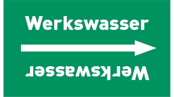 Kennzeichnungsband Werkswasser grün/weiß bis Ø 50 mm 33 m/Rolle