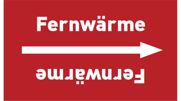 Kennzeichnungsband Fernwärme rot/weiß bis Ø 50 mm 33 m/Rolle