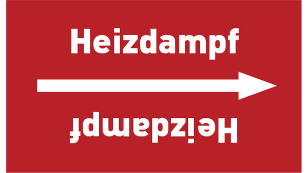 Kennzeichnungsband Heizdampf rot/weiß bis Ø 50 mm 33 m/Rolle